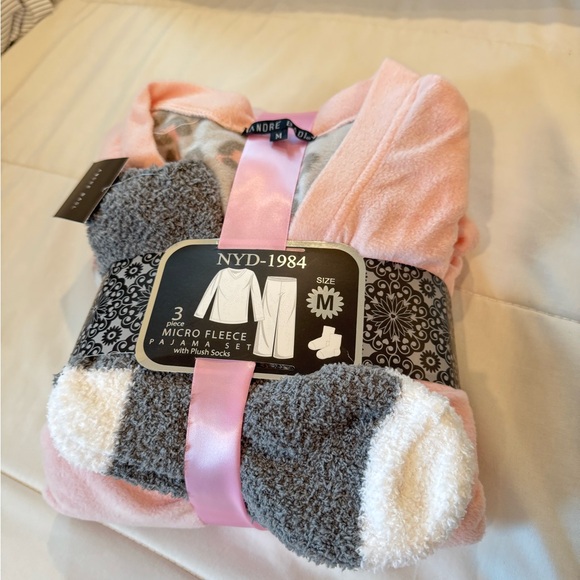 andre badi Other - Pink and Gray Micro Fleece Pajama Set